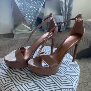 Nine West Tan Strappy Heels